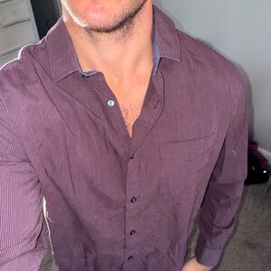 American eagle slim fit dress shirt - maroon